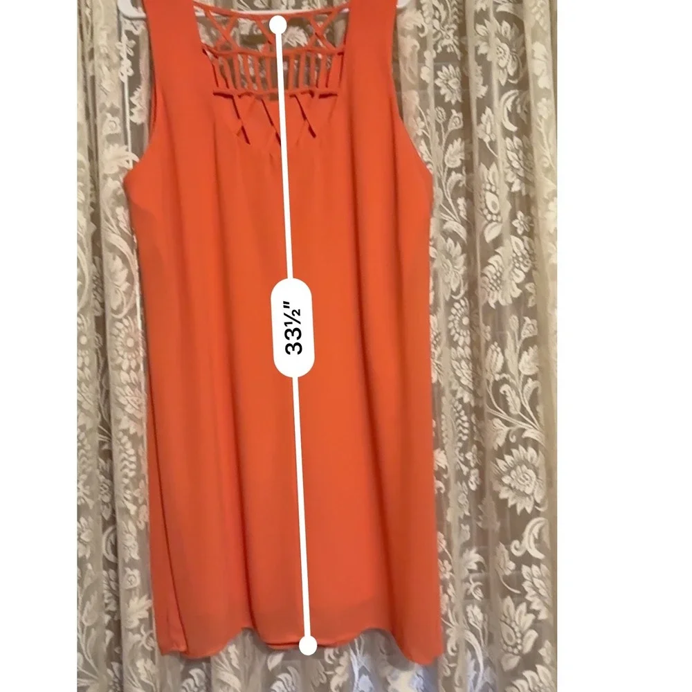 Free 2 Luv Coral Dress Sleeveless Casual Summer Dress Cutout Back fully lined 3X